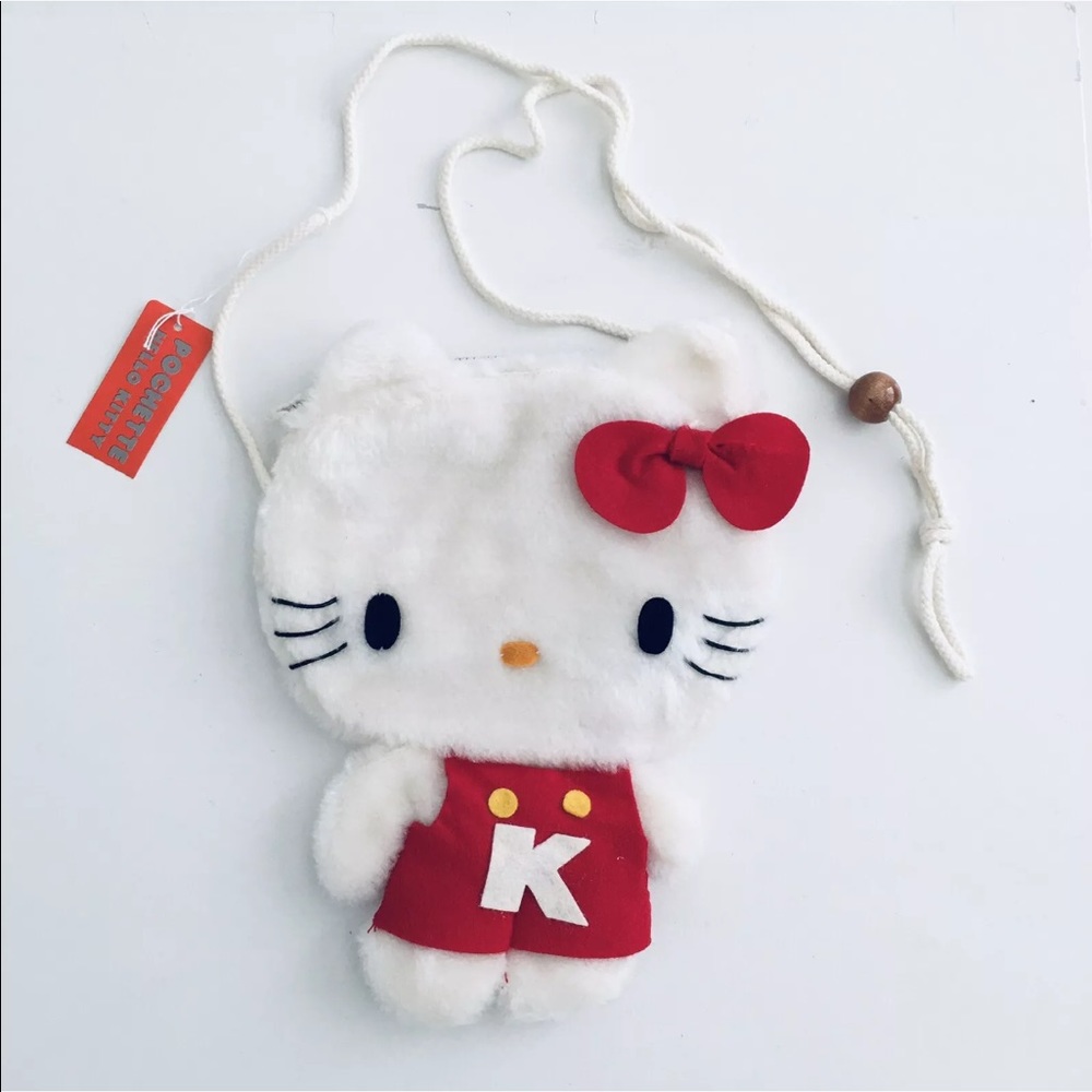 Vintage Sanrio Hello Kitty Plush 1976 Pochette Shoulder Bag W/bell~New In Pkg